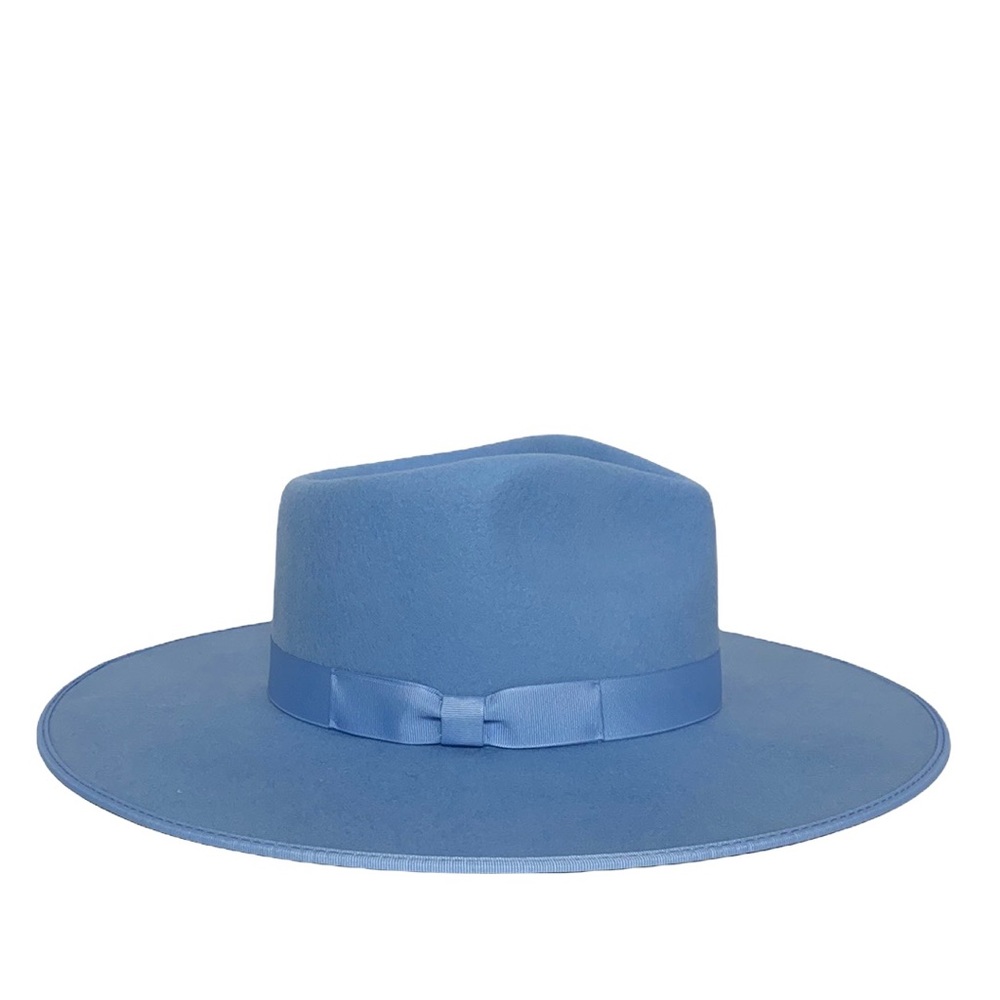 Lack of Color Capri Rancher Blue Stiffened Wool Ribbon Detail Fedora UPF 50+ - Picture 4 of 11